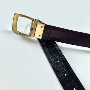 Unisex Black Leather Coach Belt - 38”